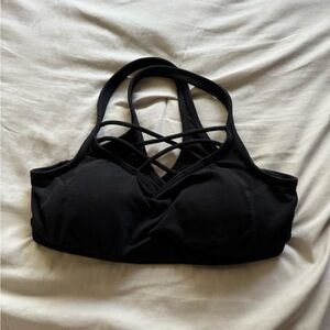 Athleta Midnight Black Cross-Strap Sports Bra